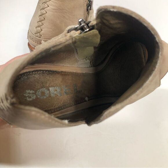 Sorel Nadia Boots Open Toe Heel Pump Booties Tan Taupe Size 8 NL2844-251 - Picture 11 of 11